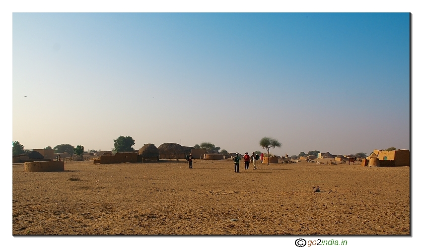 Village inside desert 