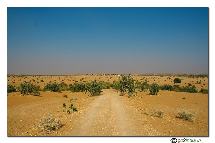 Desert road to Barna village inside desert