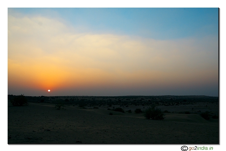 Sunset at desert near Barna village