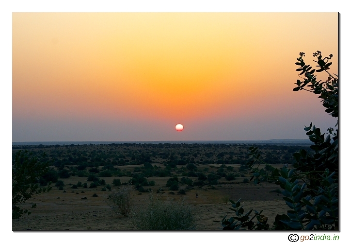 Sunset near Barna village inside desert