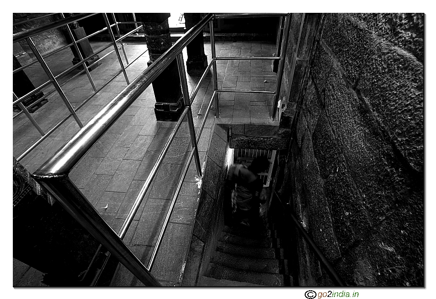 stairs from Garbha gruha to ground floor Kumararama temple