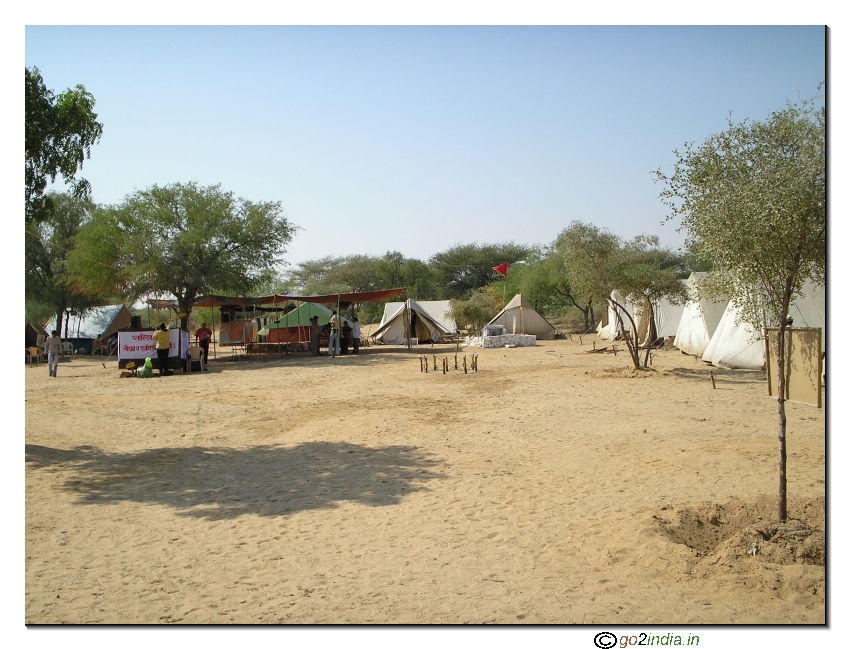 Base camp at Jaisalmer during desert trekking 
