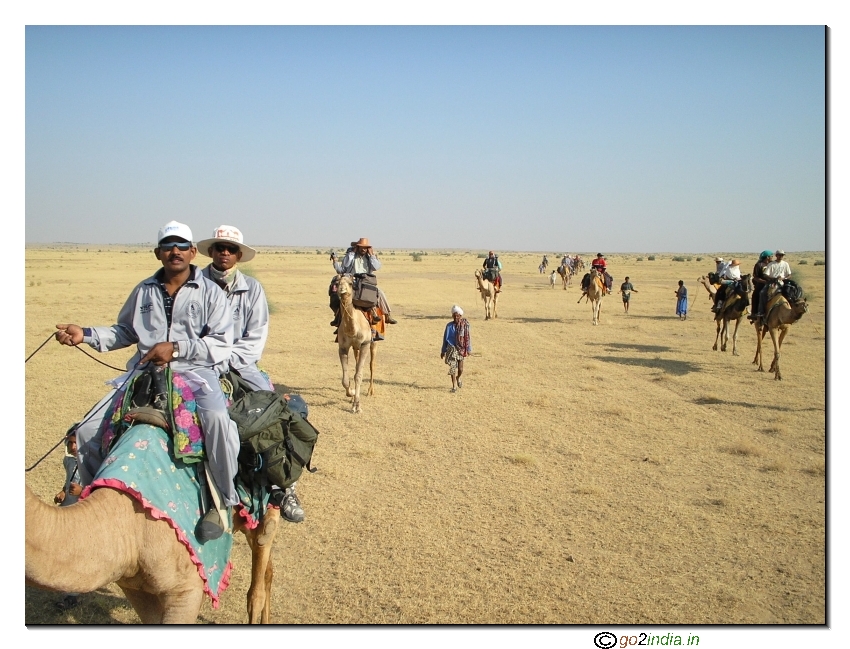 Trekking on camel back 
