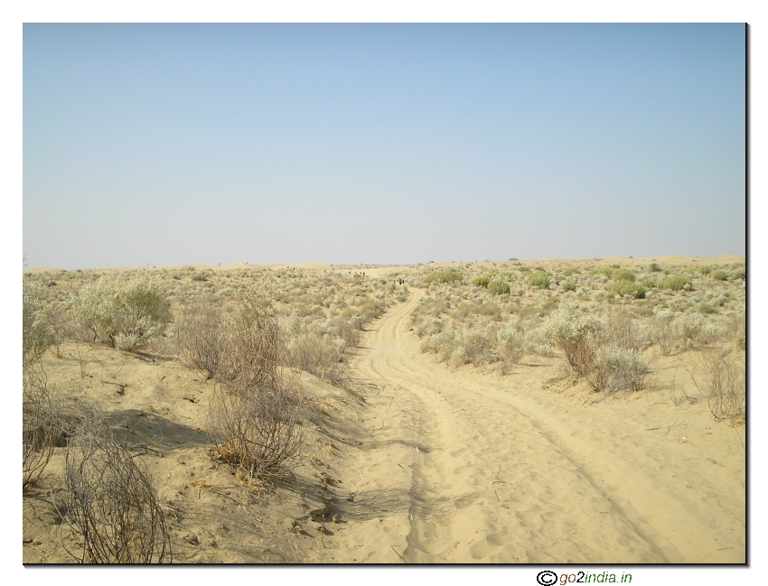Desert road and sand