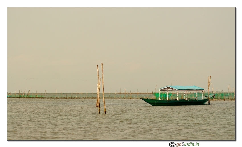 Single boat at Satapada lake in Orissa State