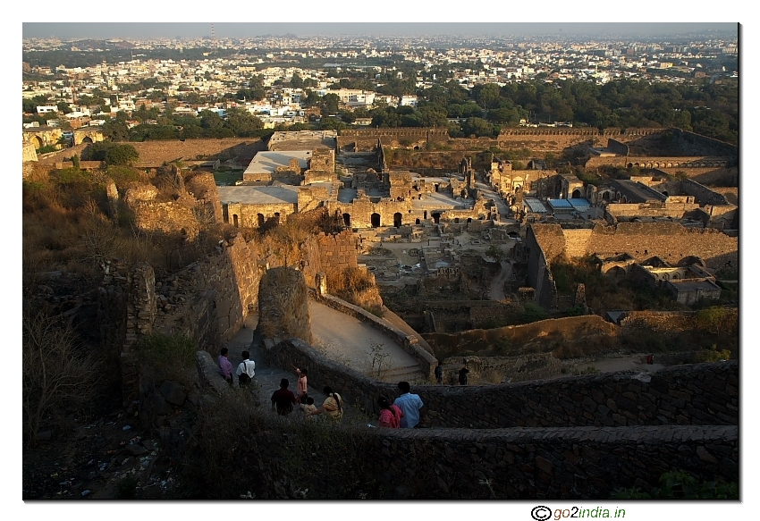 View of Hyderabad city from Golconda fort