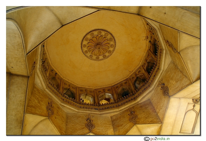 Inside view of top dome of Charminar at Hyderabad