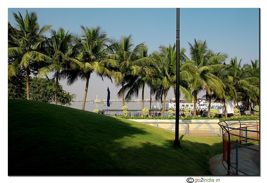 By the side of Lake Husen sagar inside Lumbini Park