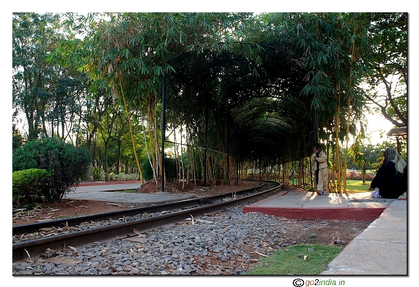 Rail track inside NTR Park at Secunderabad