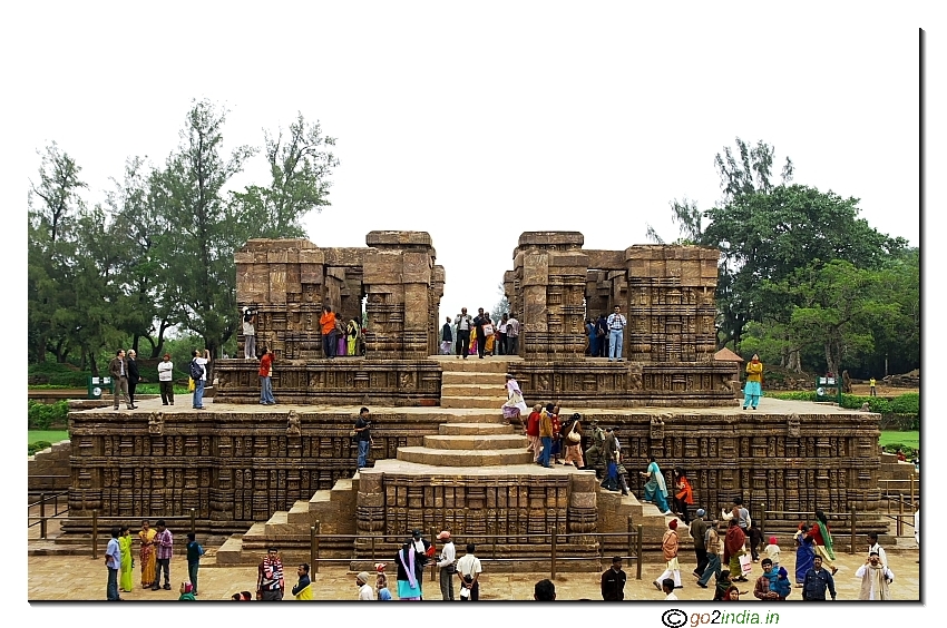 Tourist at Dancing hall of Konark