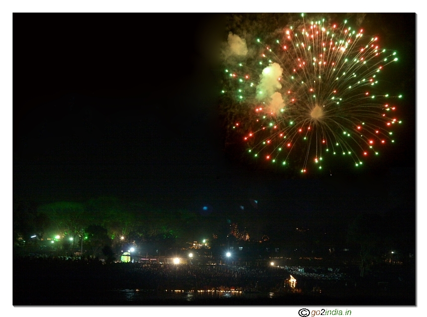 Crowd at Suttur mutt banks of river Kabini Theppotsava festival