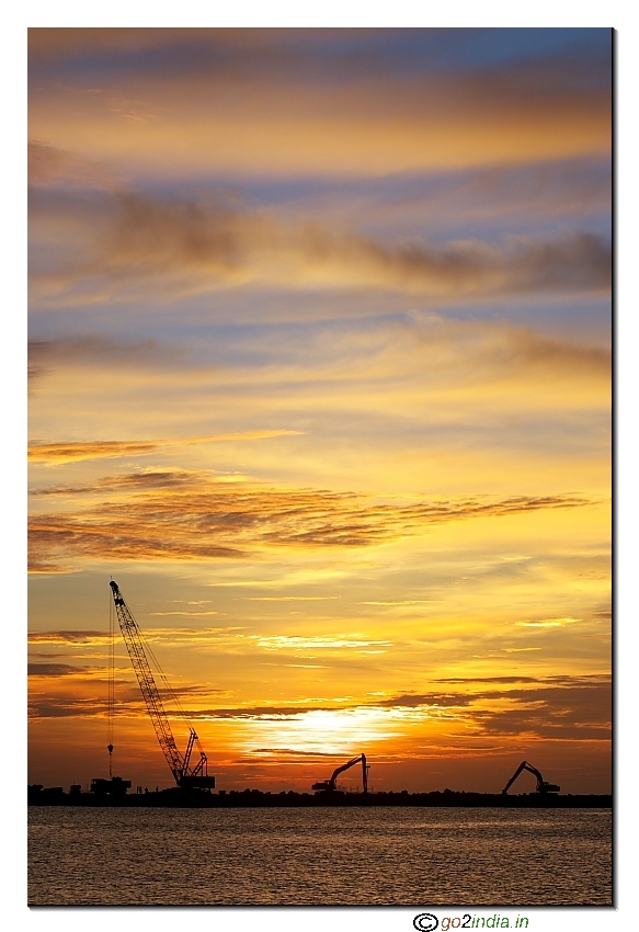 Early morning sky at Gangavaram port area