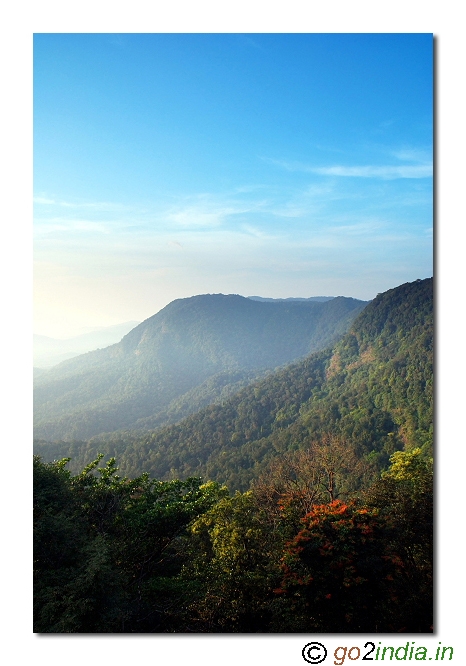 Partial sun light on western ghat near Agumbe