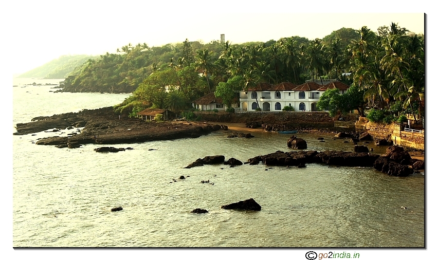 Land and sea scape at Dauna paula jetty place in Goa