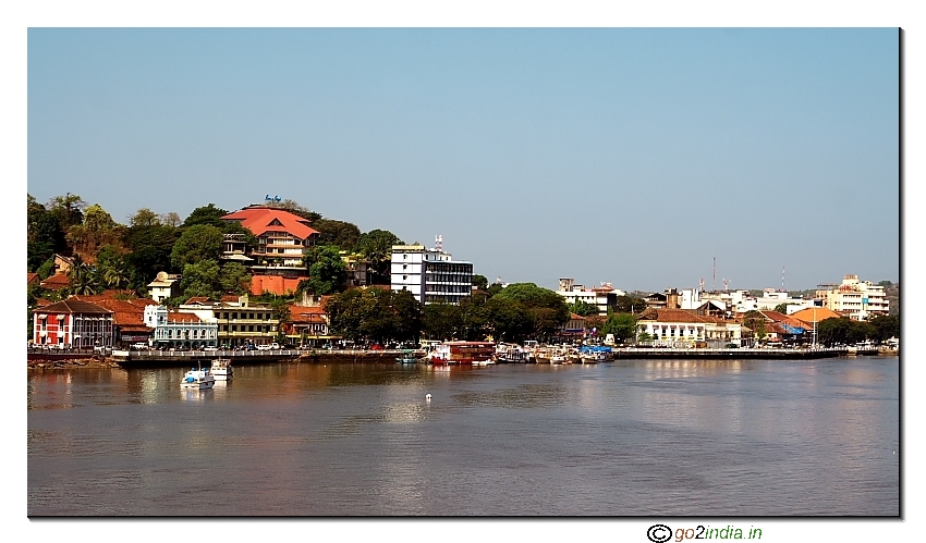 Goa city line as seen from a fly over bridge at cruise point