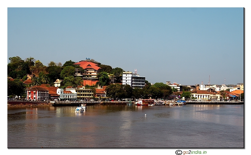 Panaji city line at cruise point shot from flyover bridge