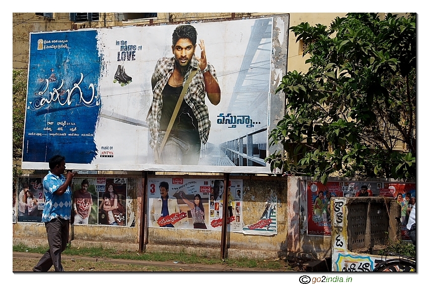 A man and postes at Kakinada