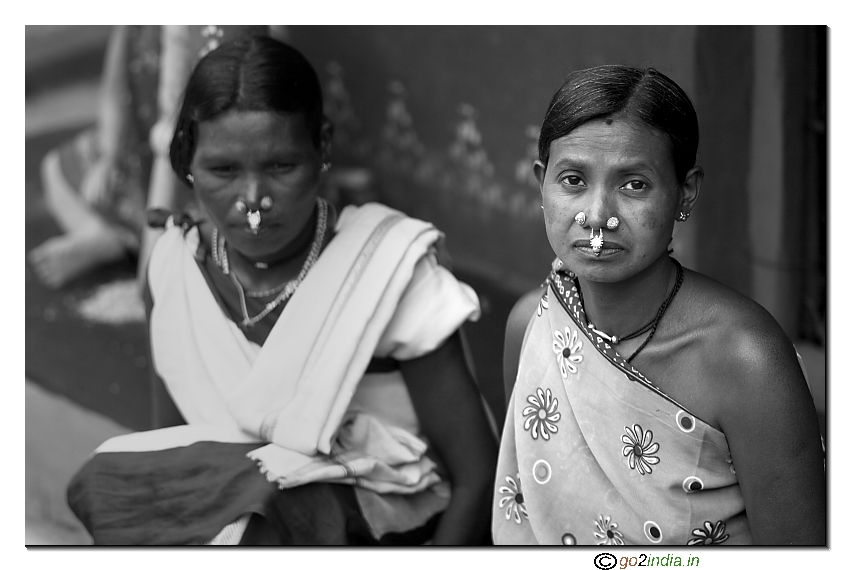 Two tribal ladies of Orissa shot with Canon 85 1.8 lens on 30D