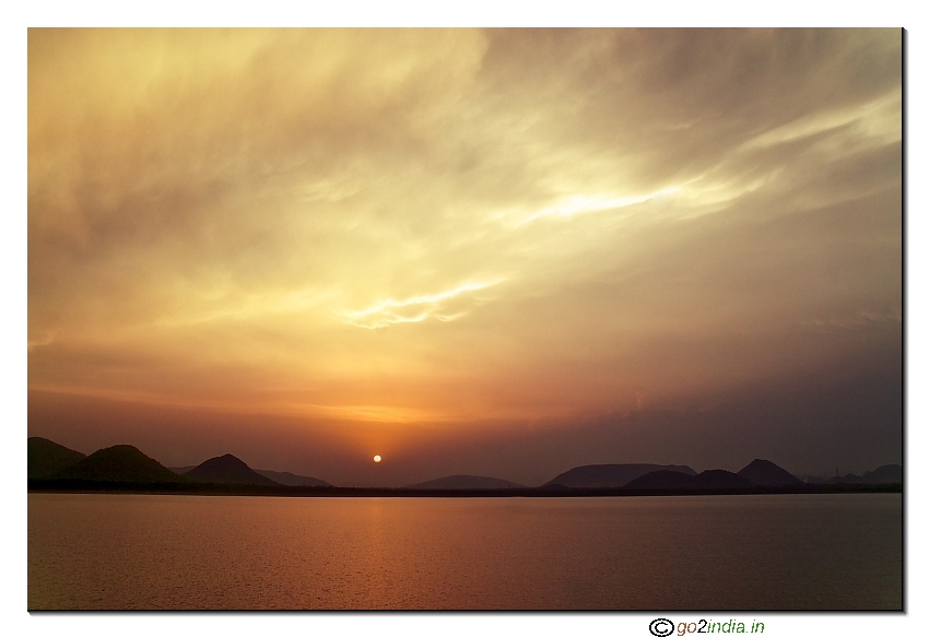 Sunset at Vizag steel kabini Balancing Reservoir from Sigma 18 200