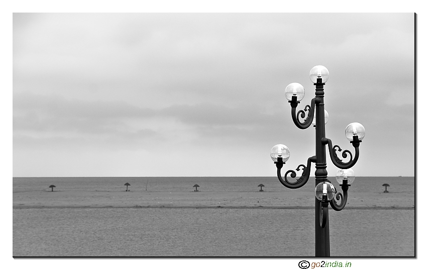 Lamp post by the side of Konark Puri beach