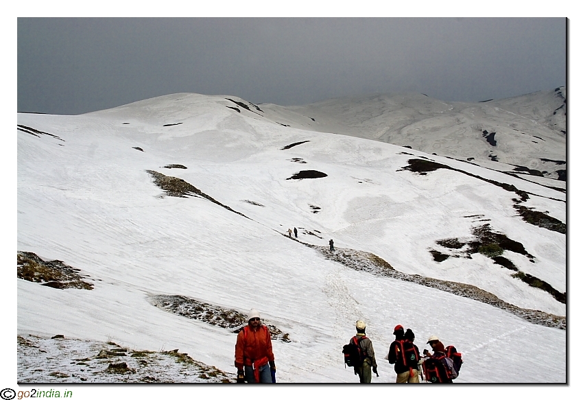 Trekking in snow from Dhunda