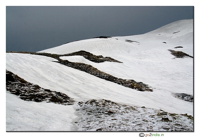 Trekking between snow to Talhouti in Kadar Kantha