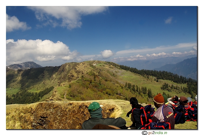 Watching the valley during trekking