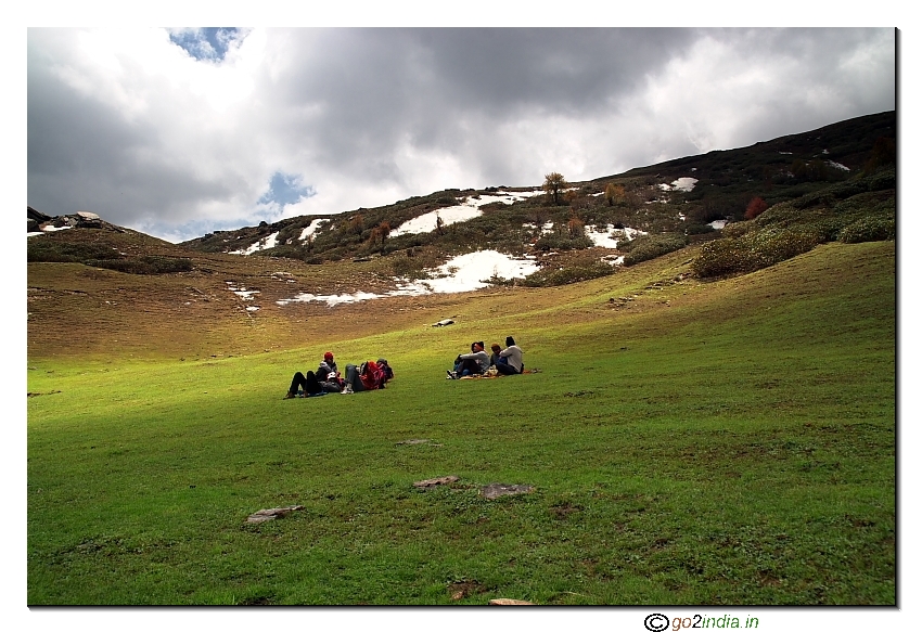 Lunch point - taking rest after a long trek