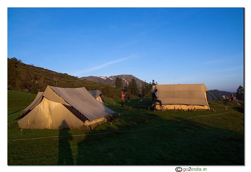 Lohasu Thatch camp site during morning time