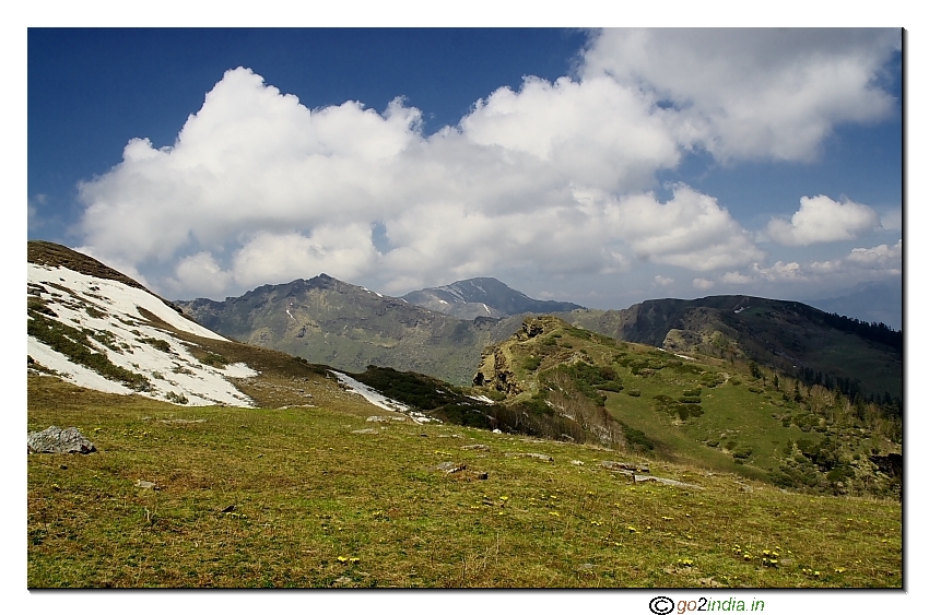 Mountains and snow on the way