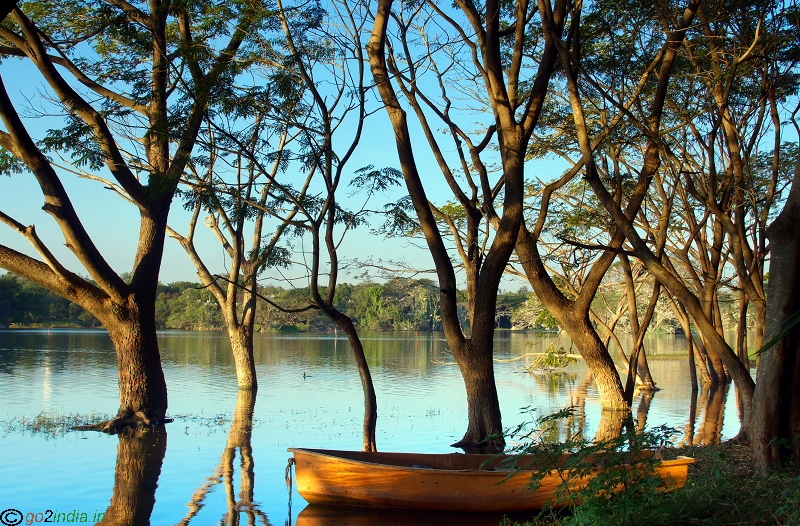 Boat for visitors in Karanji kere  lake of Mysore. Entrance side