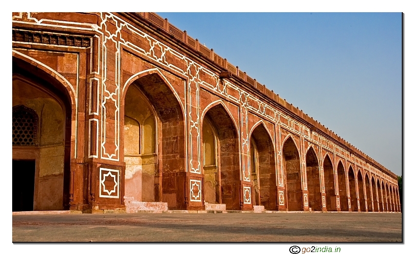 symmetrical arches at main building of Humayuns Tomb at Delhi