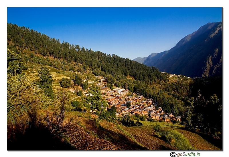 Sour village near Sankri the base camp of trekking: morning photo