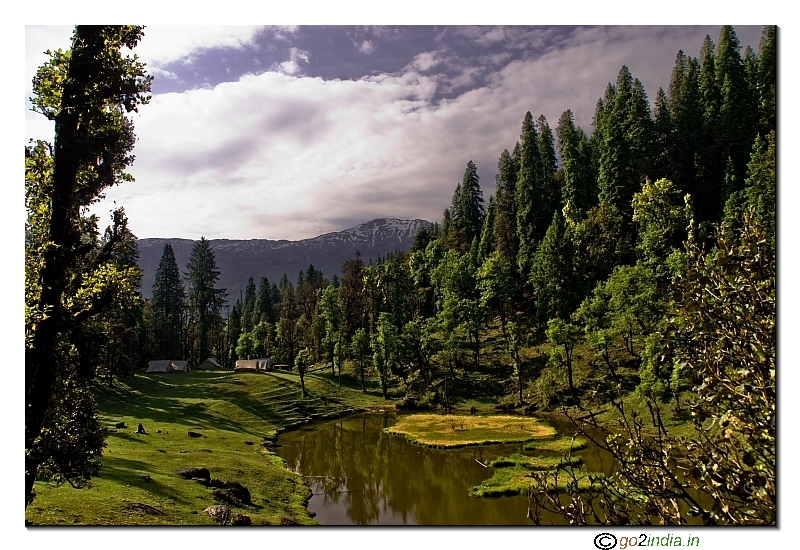 Camp site by the side of Juda Talao in Kedar trekking 