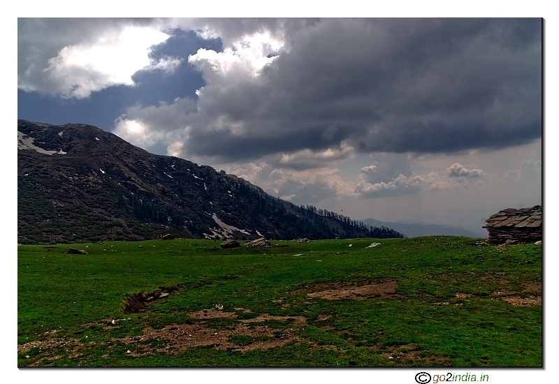 Just before rain during trekking at Kedarkantha