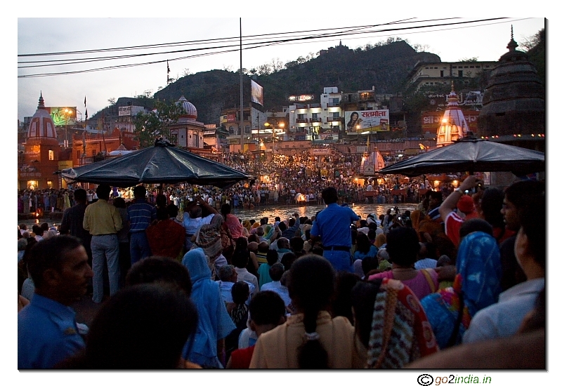 Ganga Arati at evening time at Haridwar at river bank