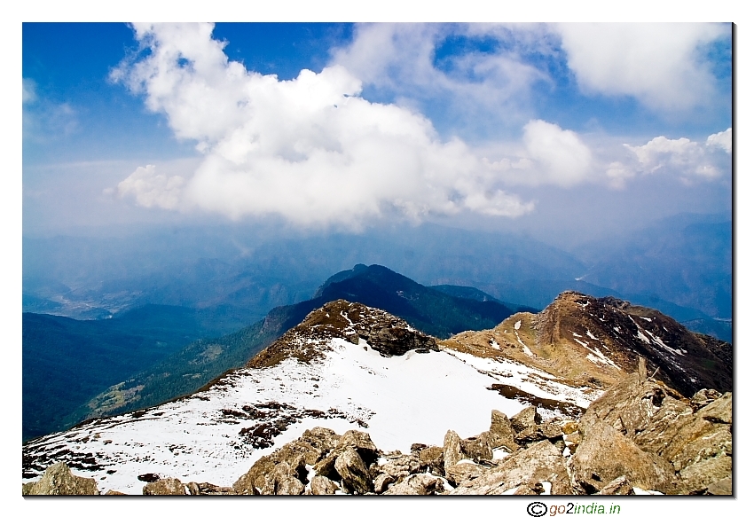 View from  top of Kedarkantha hill during trekking