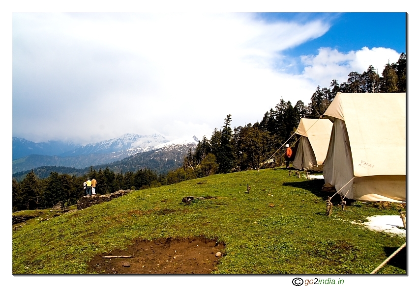 Camp site at Lohasu Thatch during trekking
