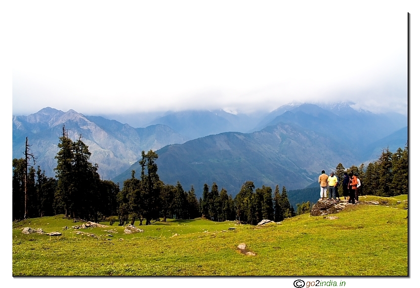 Snow mountains and green Meadow at Lohasu Thatch camp