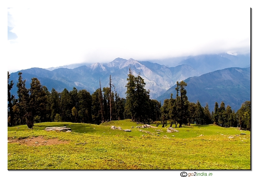snow capped mountains & green valleys near Lohasu camp