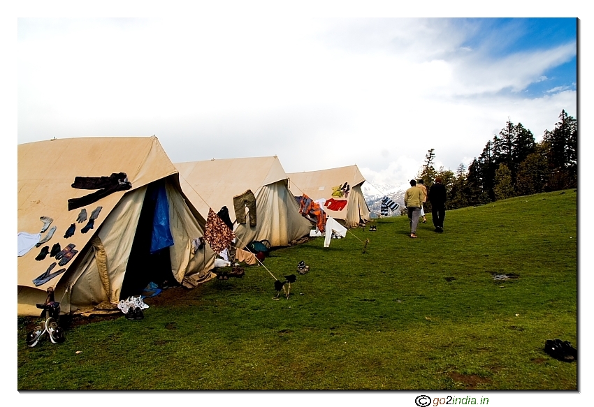 After rain at camp site at Lahasu Thatch camp site