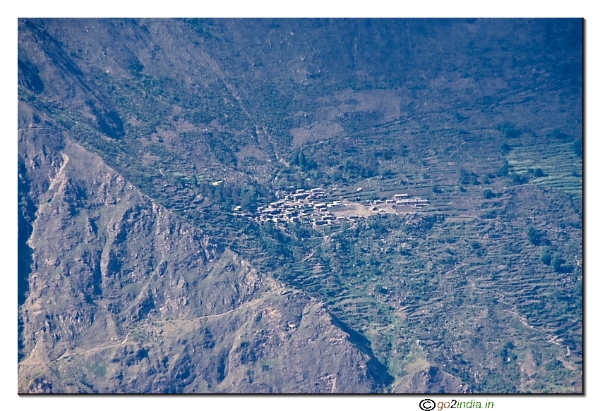 A village at a distance from the camp site of Lahusa