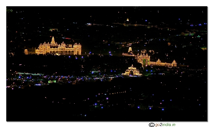 close look of Mysore Palace from Chamundi hill from front side