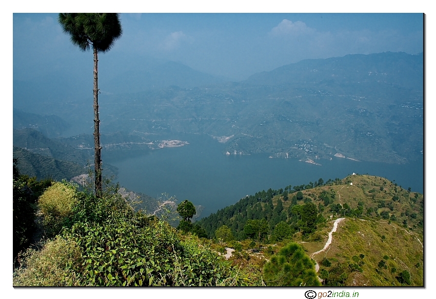 Lake formation due to rise in water level at Tehri river due to dam
