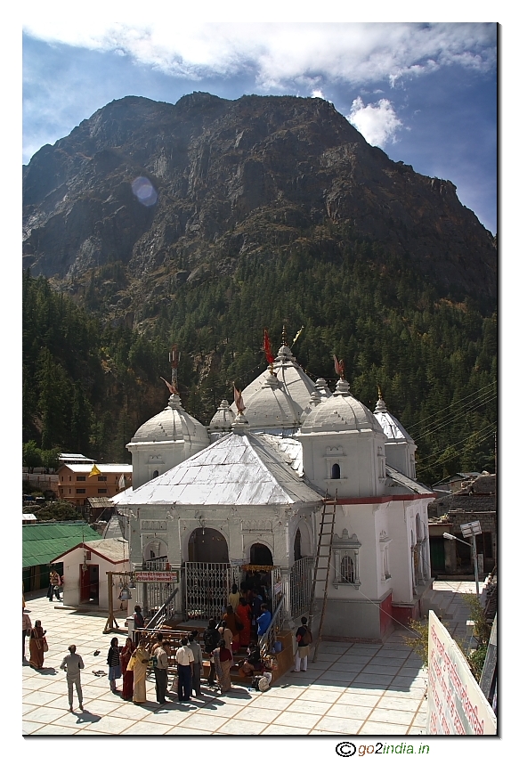 Gangotri temple by the side of river Bhagirathi - Ganga