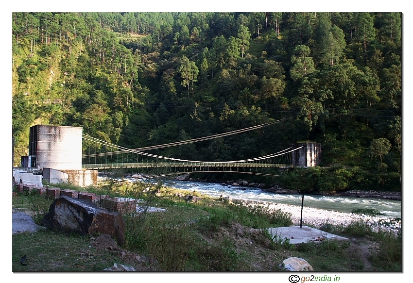 Hanging bridge over river Bhagirathi near Uttarkashi