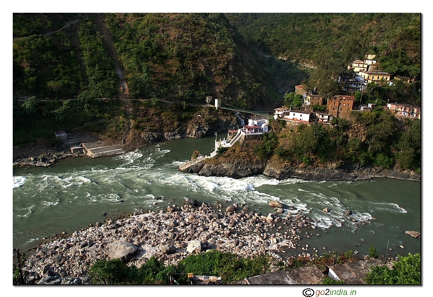 Rudraprayag the confluence of Mandakini & Alaknanda rivers 