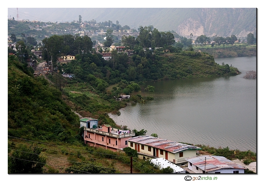 Houses inside water due to Tehri Dam rise in water level