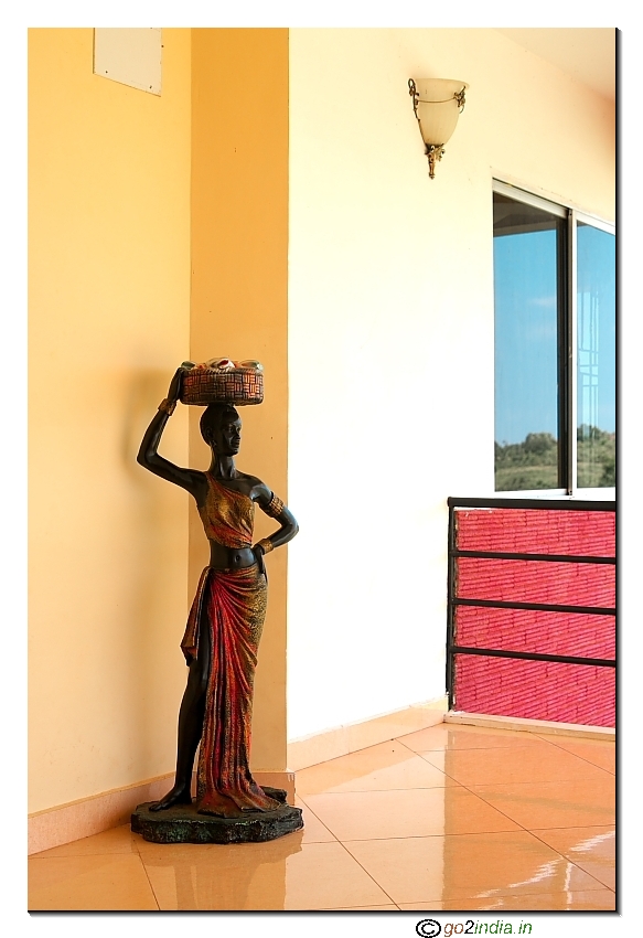 Close up of an idol inside a resort view near Gagana chukki shivanasamudram