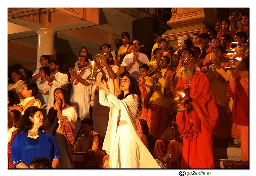 Ganga Arathi in evening at Rishikesh